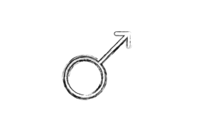 símbolo masculino e aumento do pênis